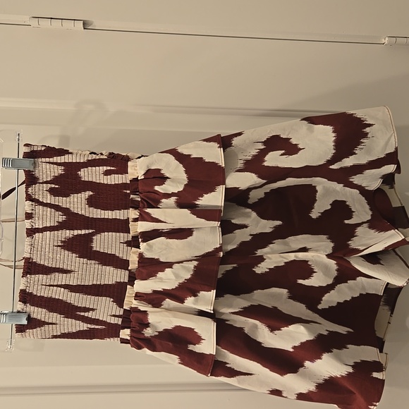 Express Stylish Burgandy and White Women's Halter Strap Lined Romper worn once - Picture 3 of 3